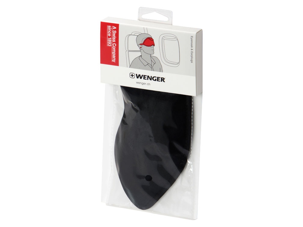 Повязка для глаз и беруши WENGER, черная, полиэстер, 24 x 0,5 x 9 см