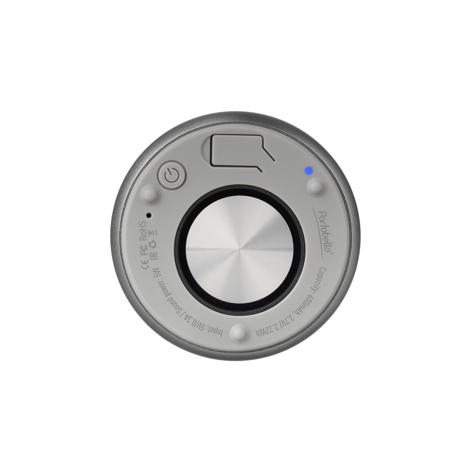 Беспроводная колонка Passion 80dB 600 mAh (Bluetooth 5.0), серебряная