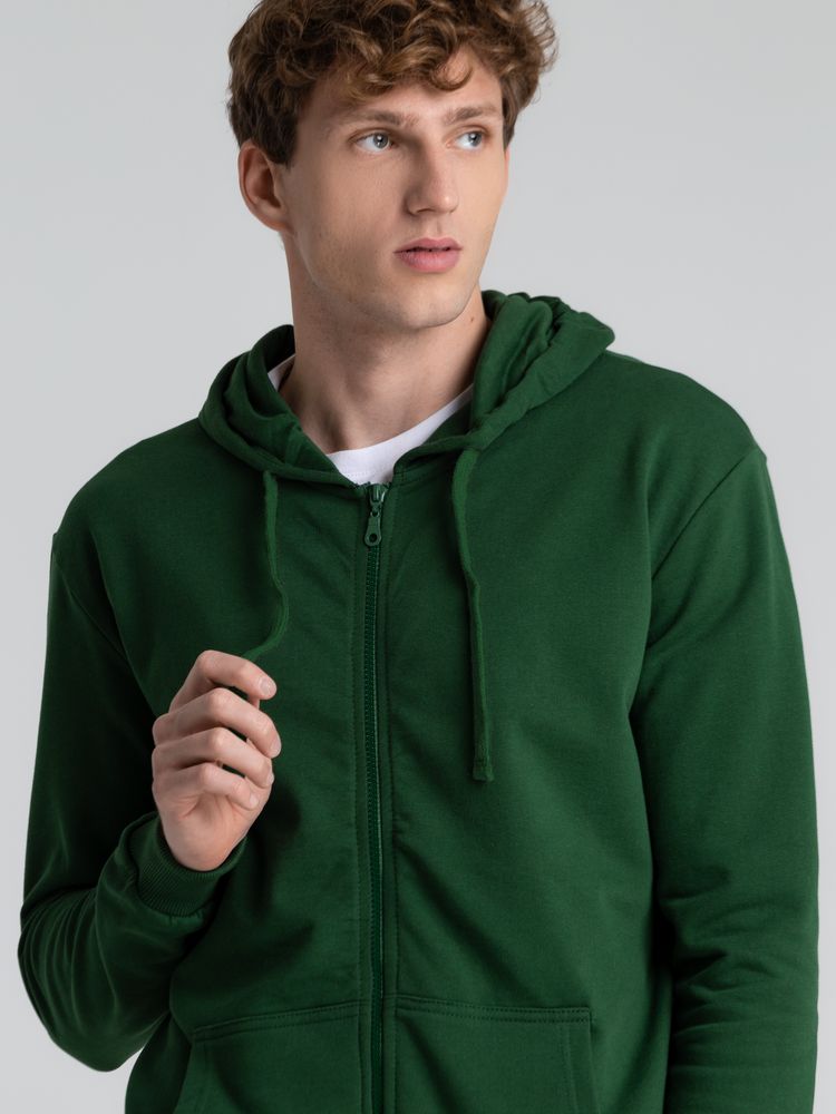 Толстовка на молнии с капюшоном Siverga Heavy 2.0, темно-зеленая, размер XXL