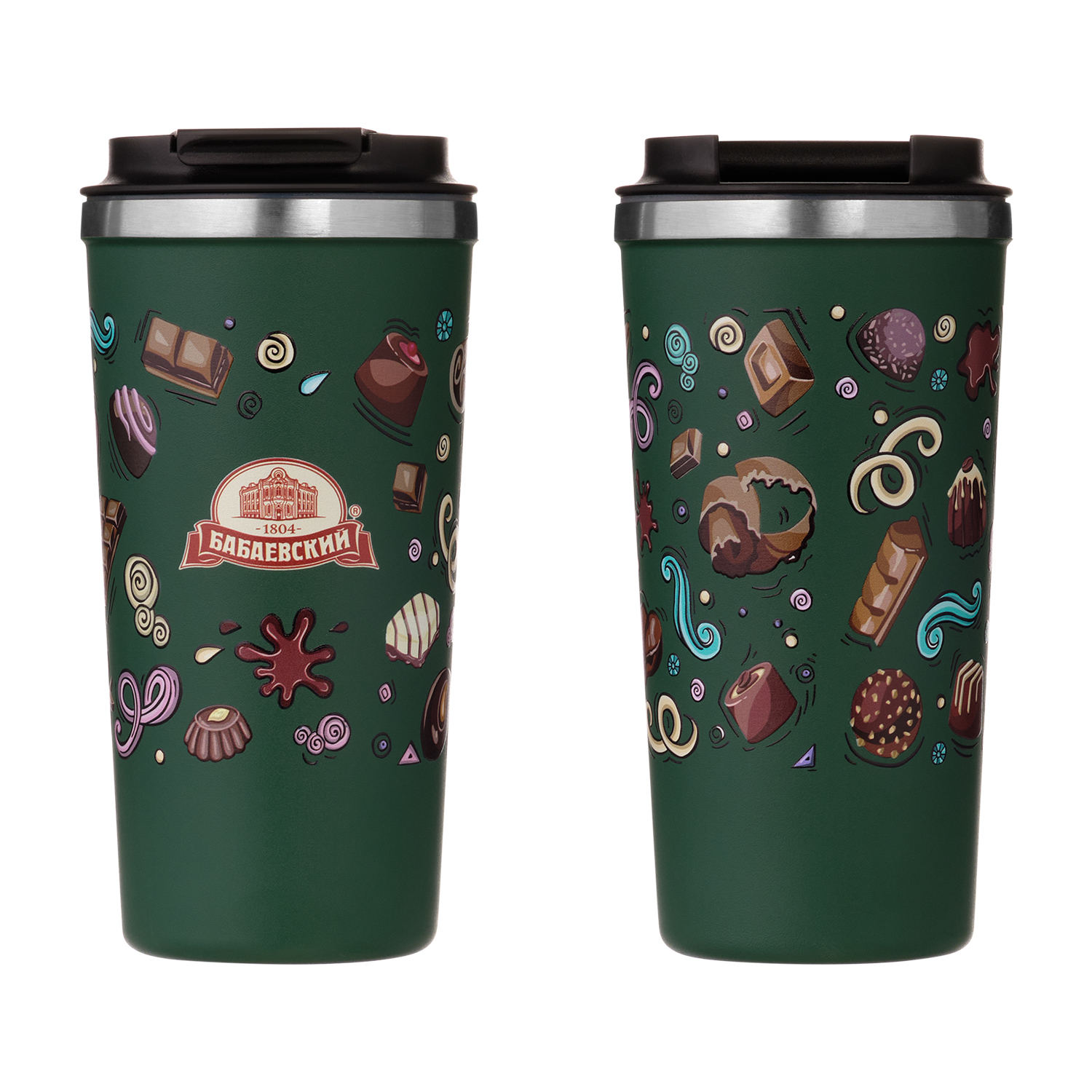 Термокружка вакуумная Палермо, зеленая