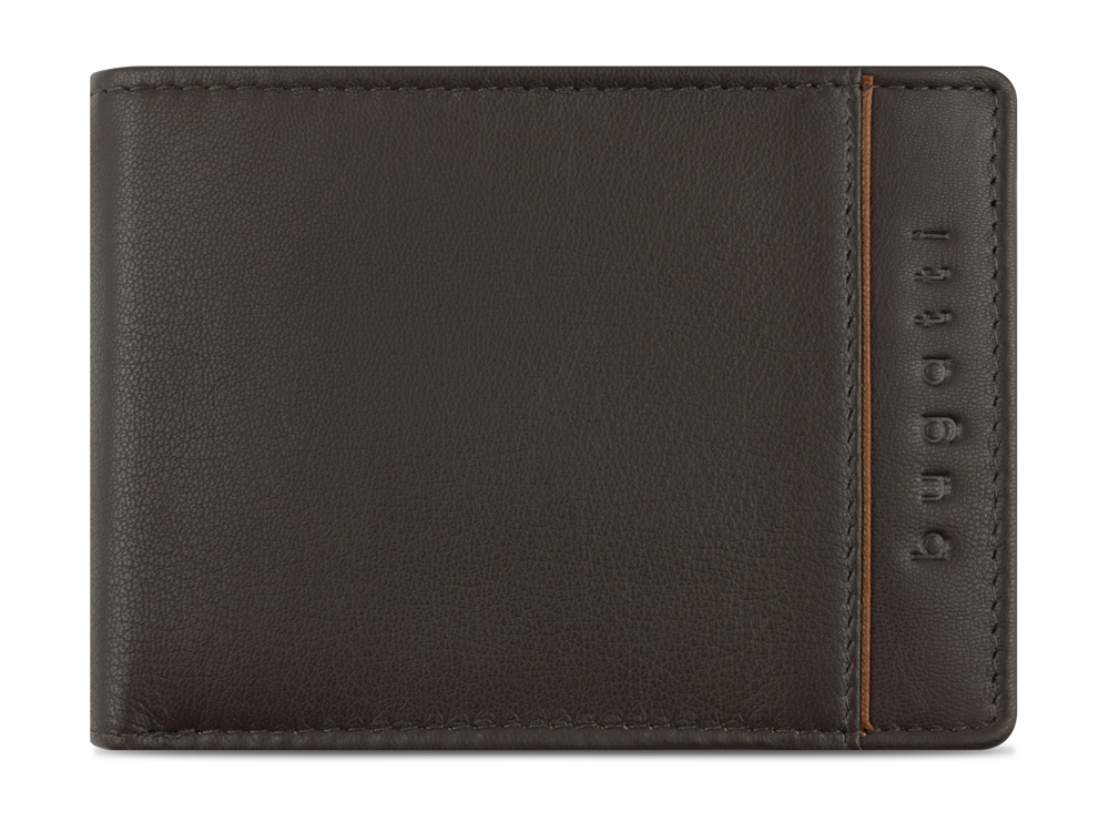 Портмоне BUGATTI БАНДА | BANDA, с защитой данных RFID, коричневое, кожа/полиэстер, 12,5х2х9 см