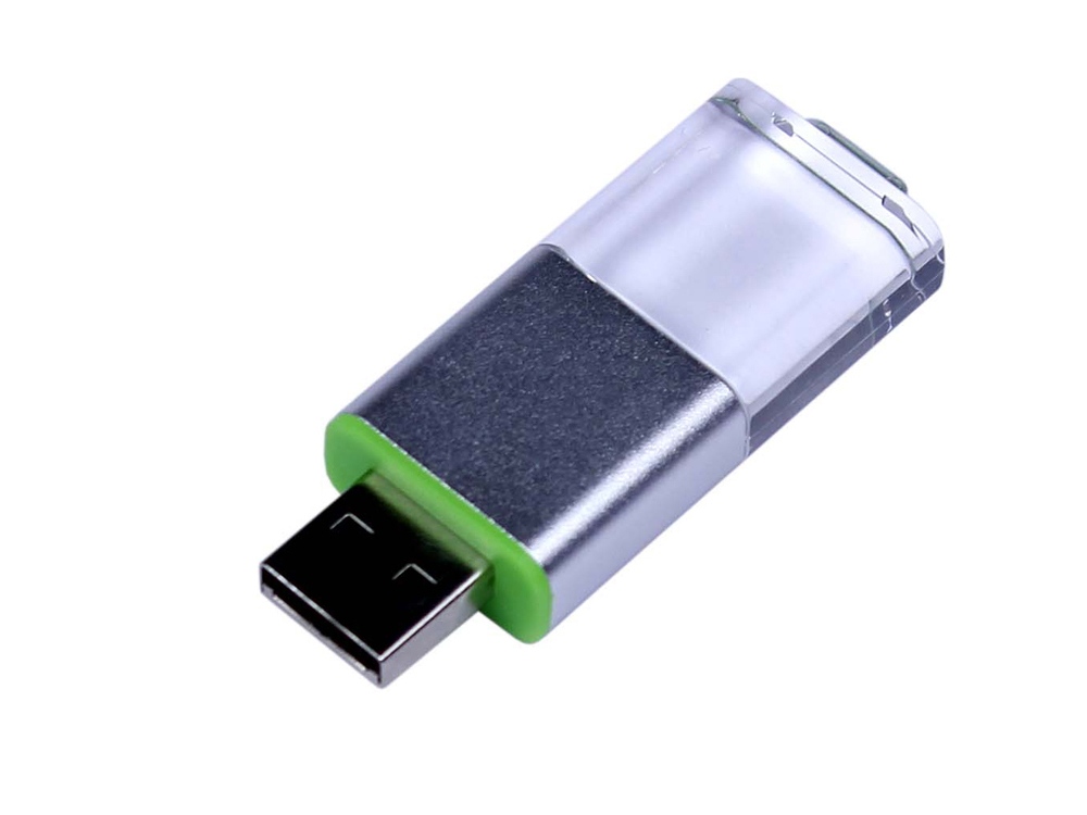 USB 2.0- флешка промо на 32 Гб прямоугольной формы, выдвижной механизм с логотипом  | Print Logo