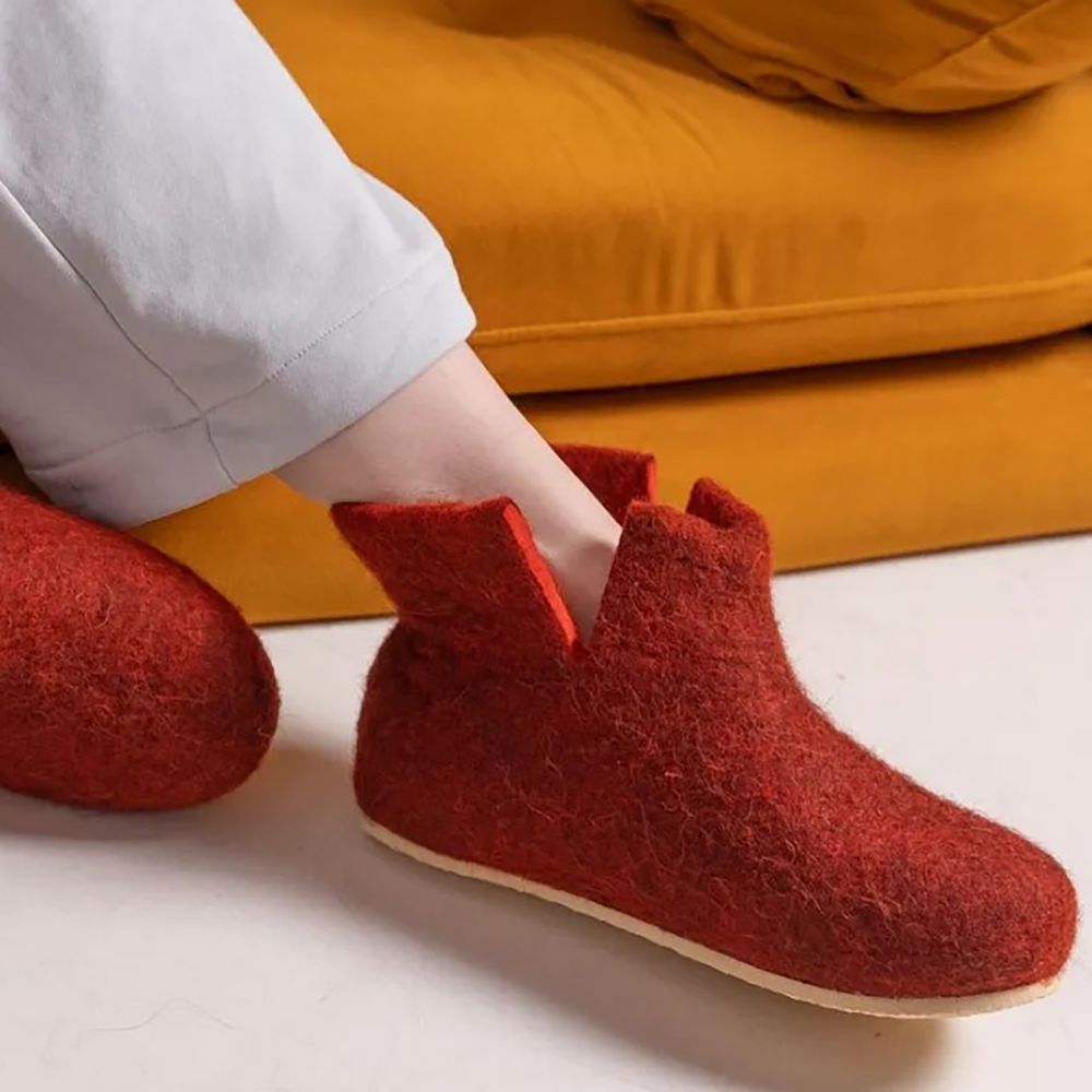 Домашние валенки Wild, красно-коричневые (терракот), размер 47