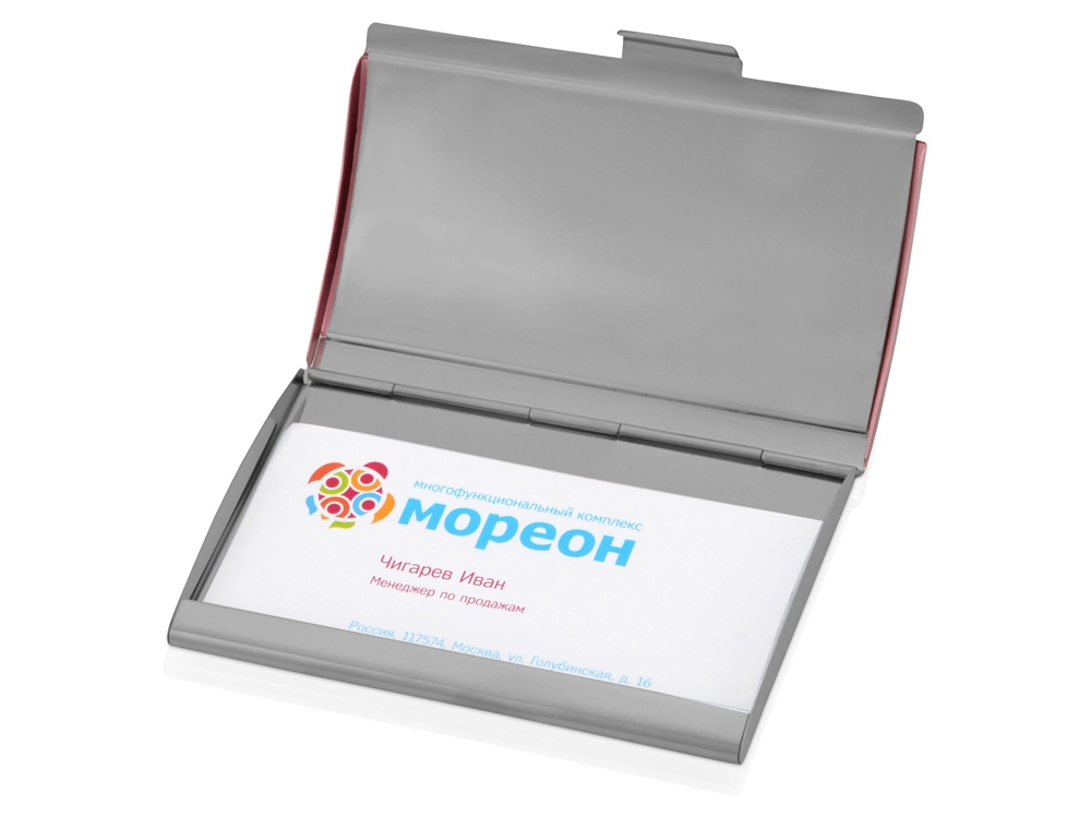 Визитница Смит, розовый/серебристый