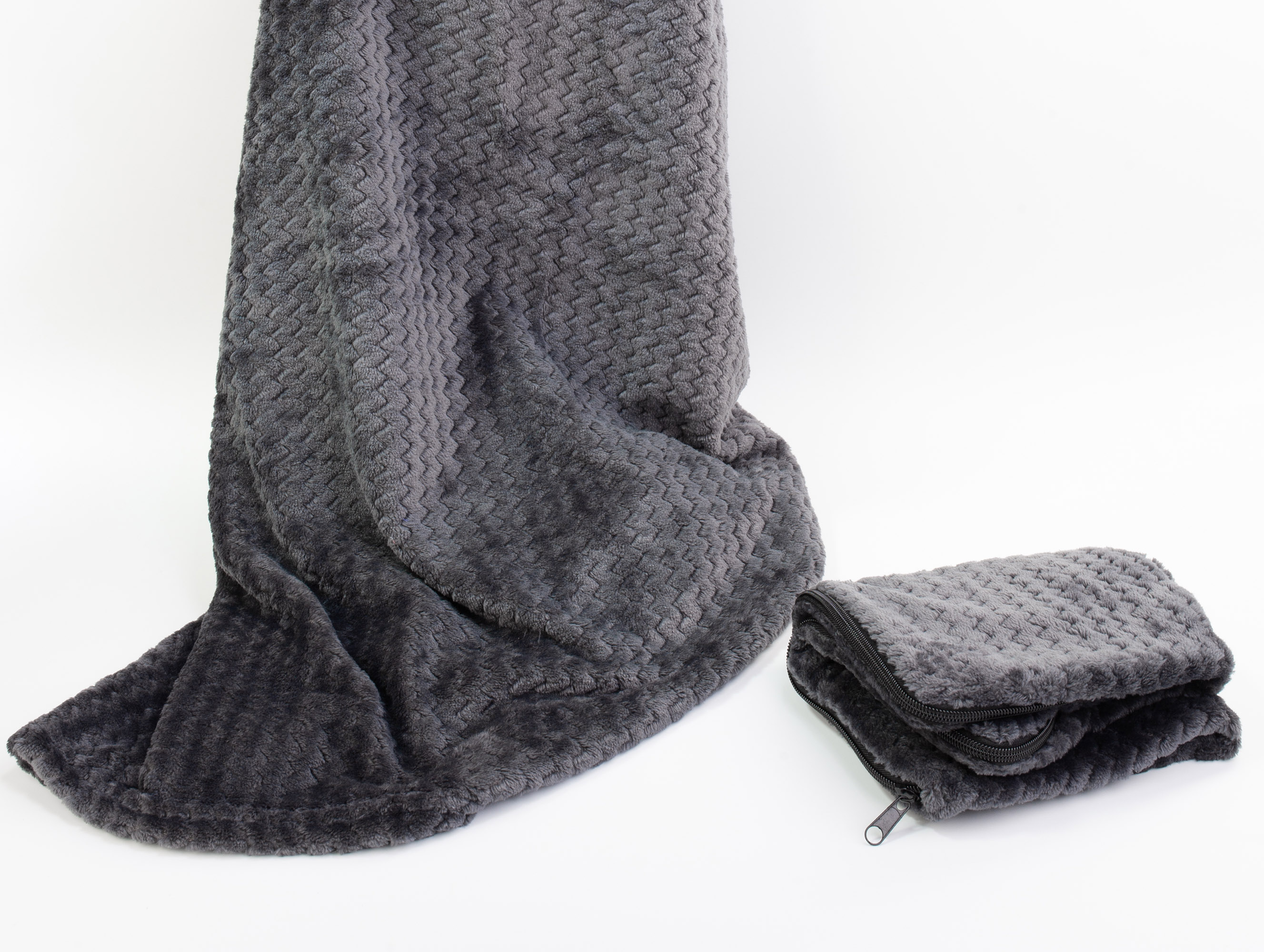 Плед "Волна", темно-синий