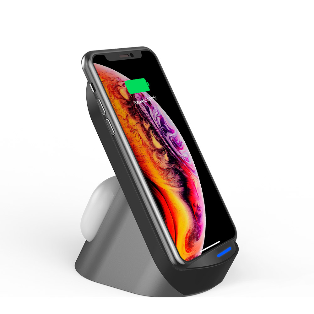 Беспроводная зарядная станция 2в1 Duo фото на сайте Print Logo.