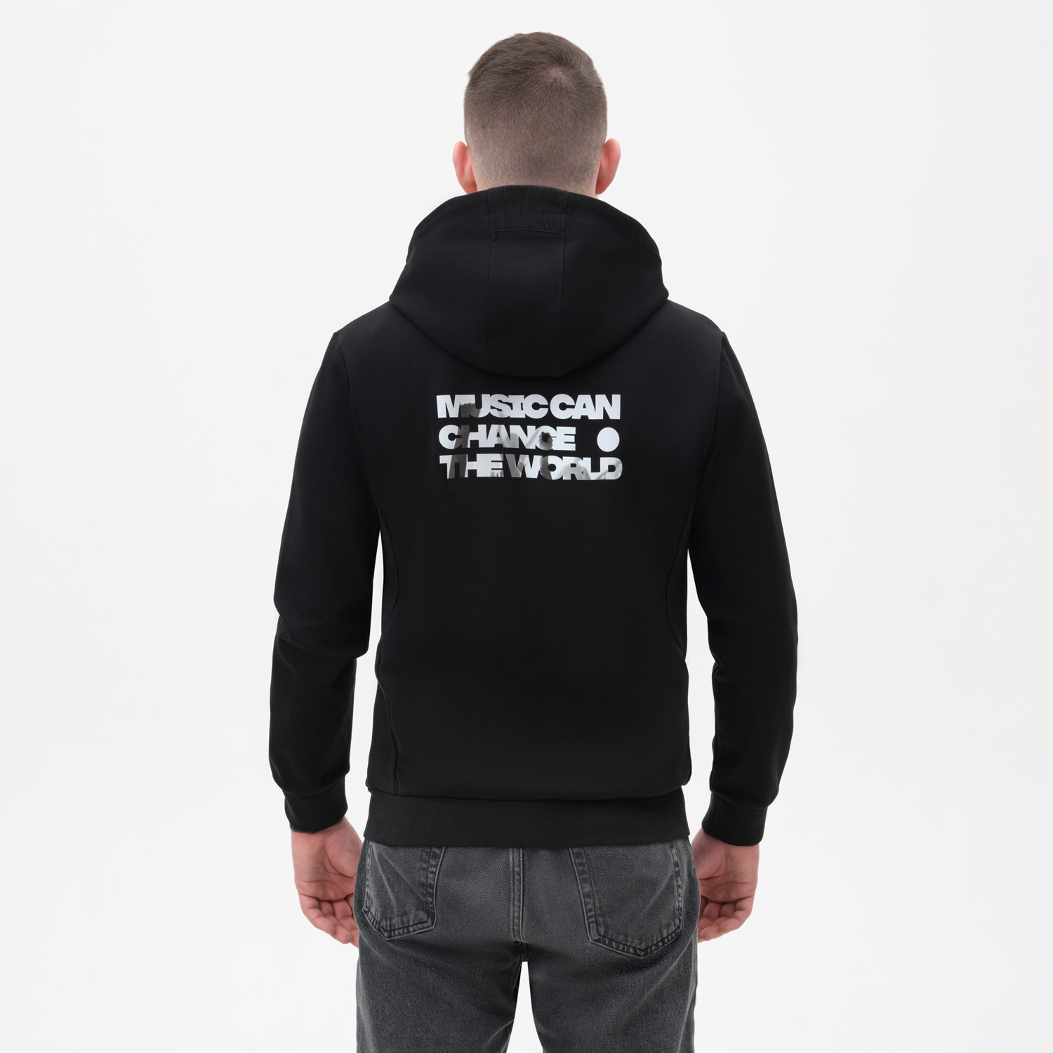 Толстовка на молнии с капюшоном MATEO черная, размер L