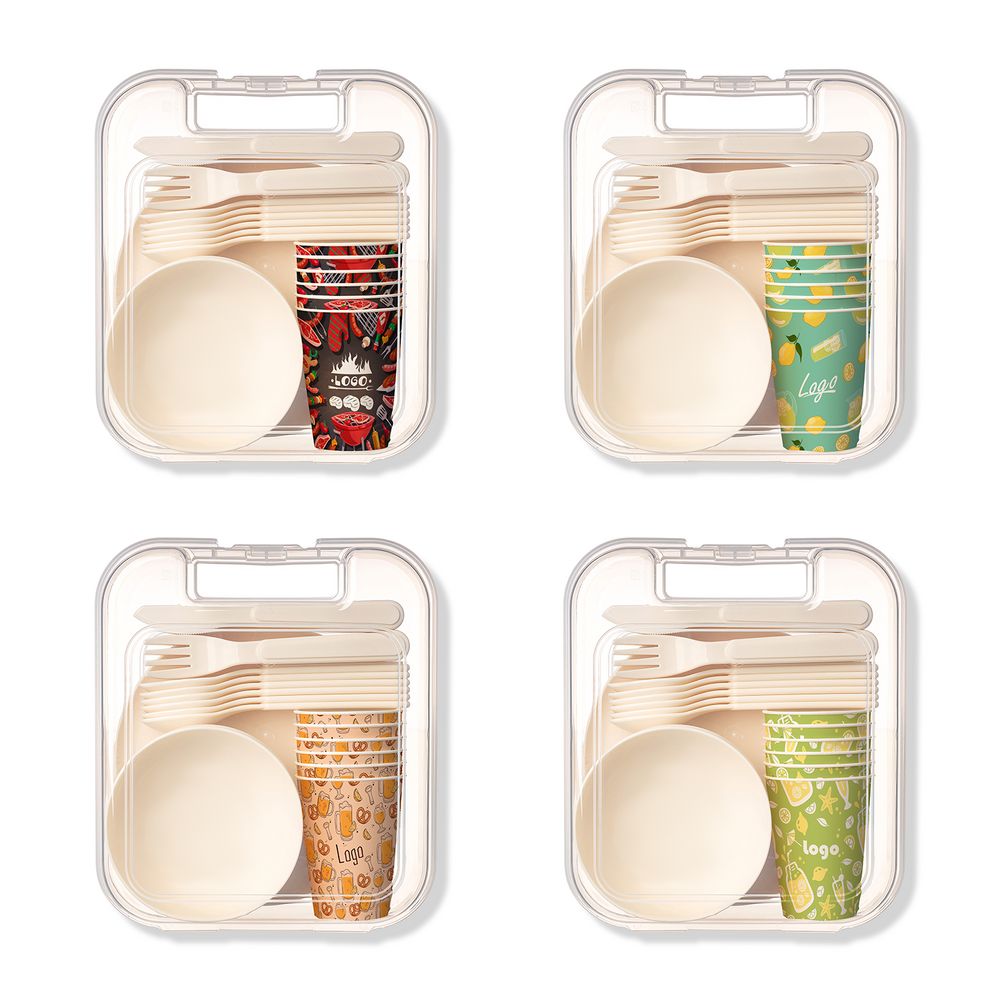 Набор посуды для пикника на 6 персон Picnic на заказ фото на сайте Print Logo.