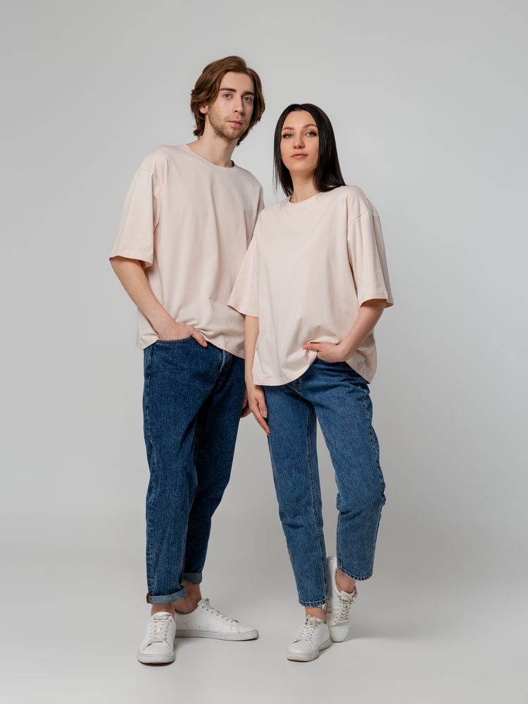 Футболка унисекс оверсайз Street Vibes, бежевая, размер XL/XXL