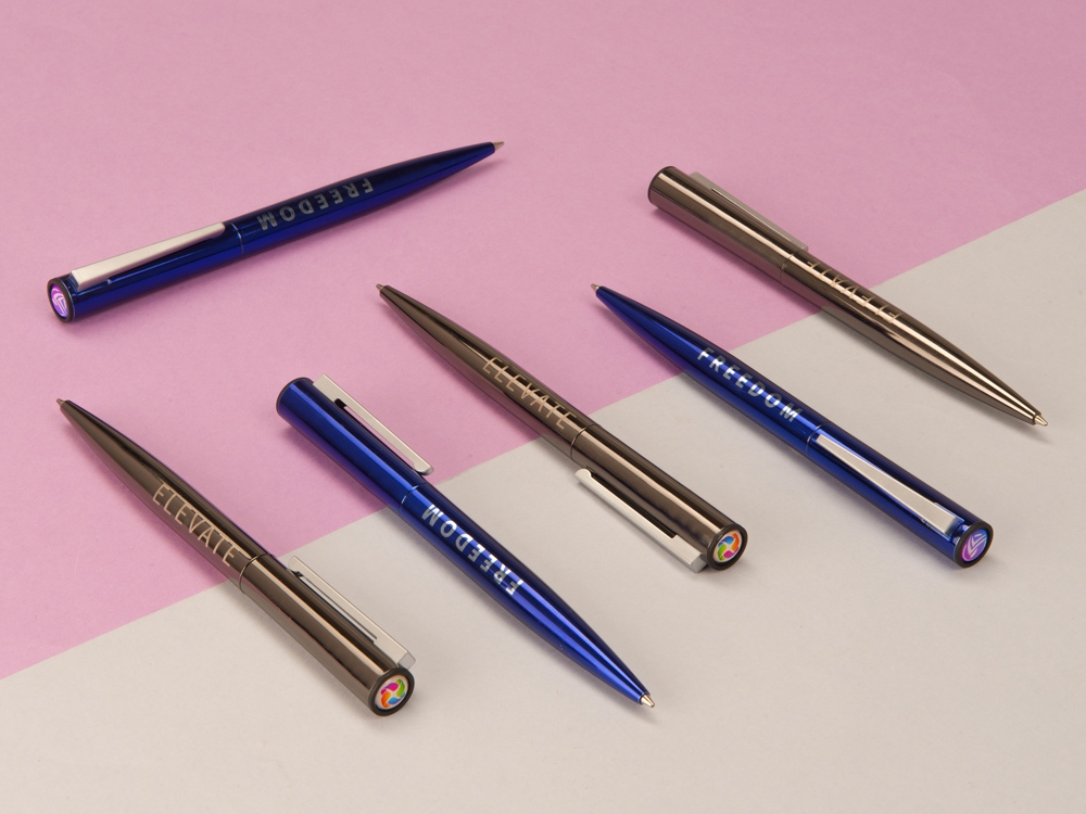 Ручка металлическая шариковая Icicle под полимерную наклейку, темно-серый