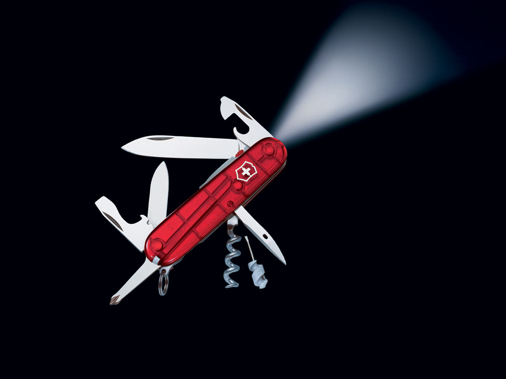 Нож перочинный VICTORINOX Spartan Lite, 91 мм, 15 функций, полупрозрачный красный