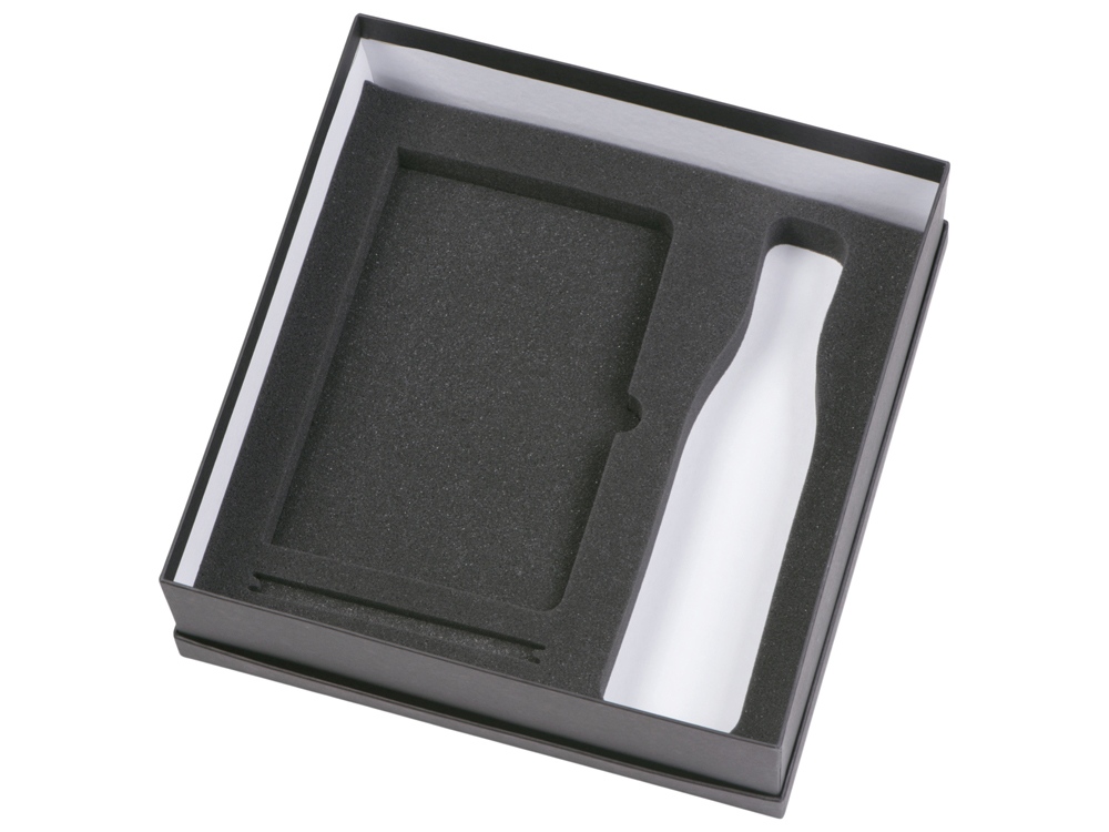 Подарочный набор с блокнотом С1, металлической ручкой и термобутылкой, темно-синий