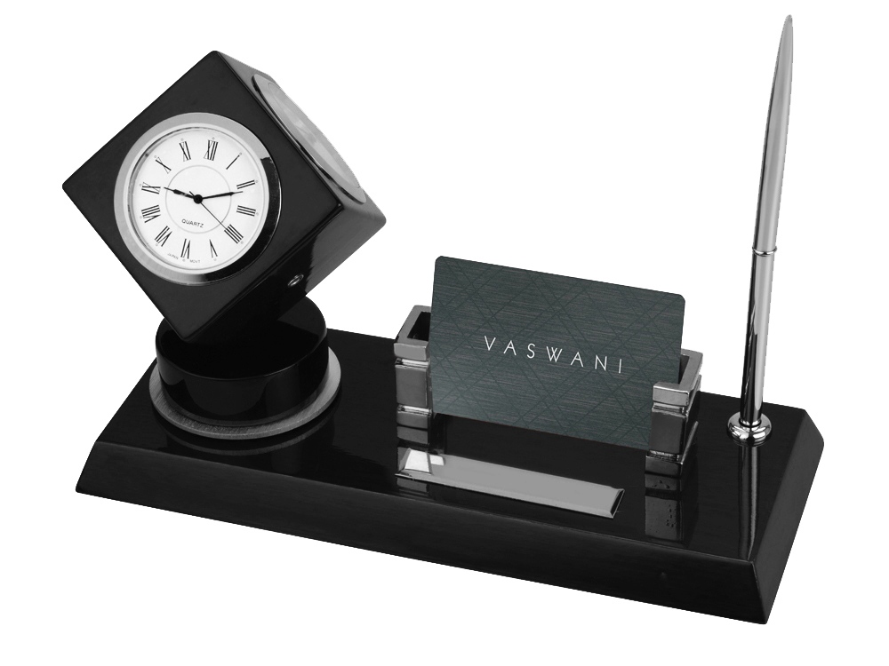 Настольный прибор с погодной станцией Магдебург с логотипом  | Print Logo