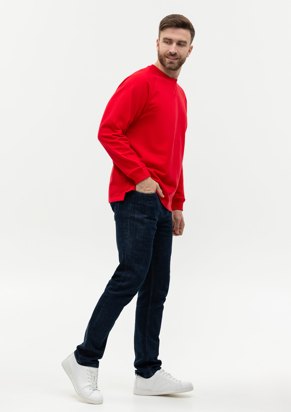 Свитшот унисекс STAN футер с начёсом 220, 60, Красный,  (14)  (56/XXXL)