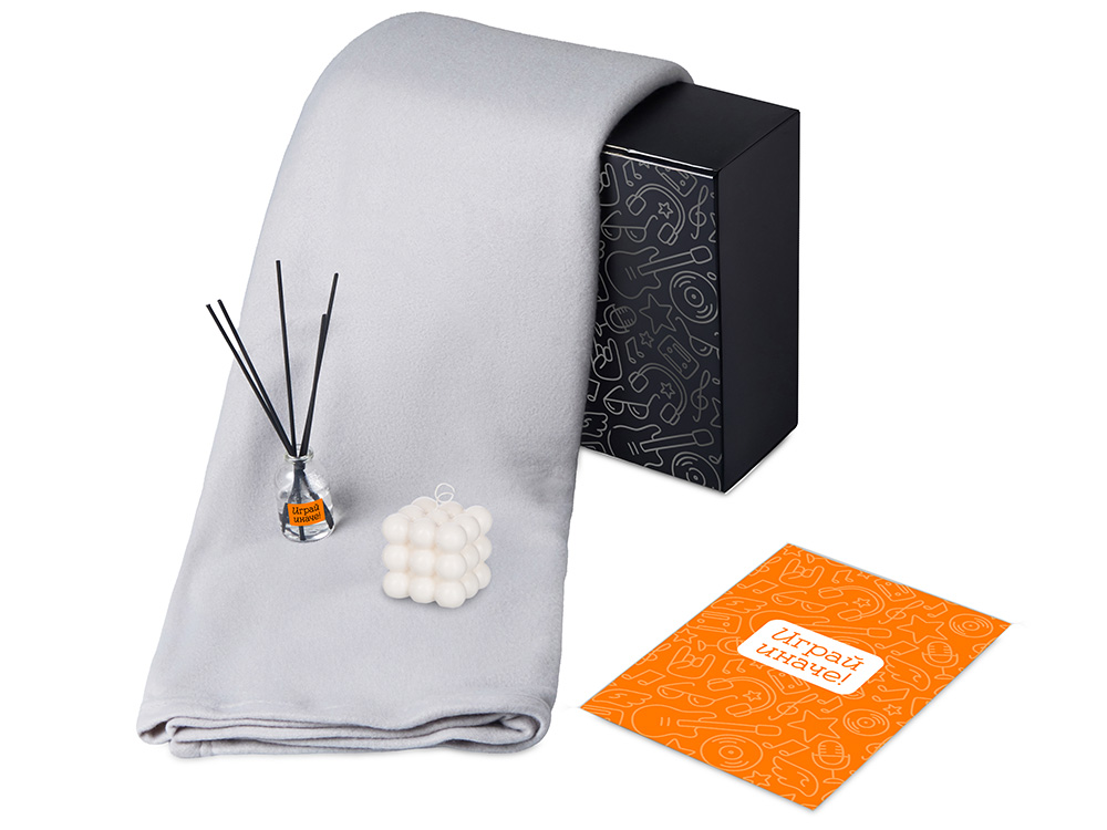 Подарочный набор Re:y. Cocoon с пледом, свечой и диффузором с логотипом  | Print Logo
