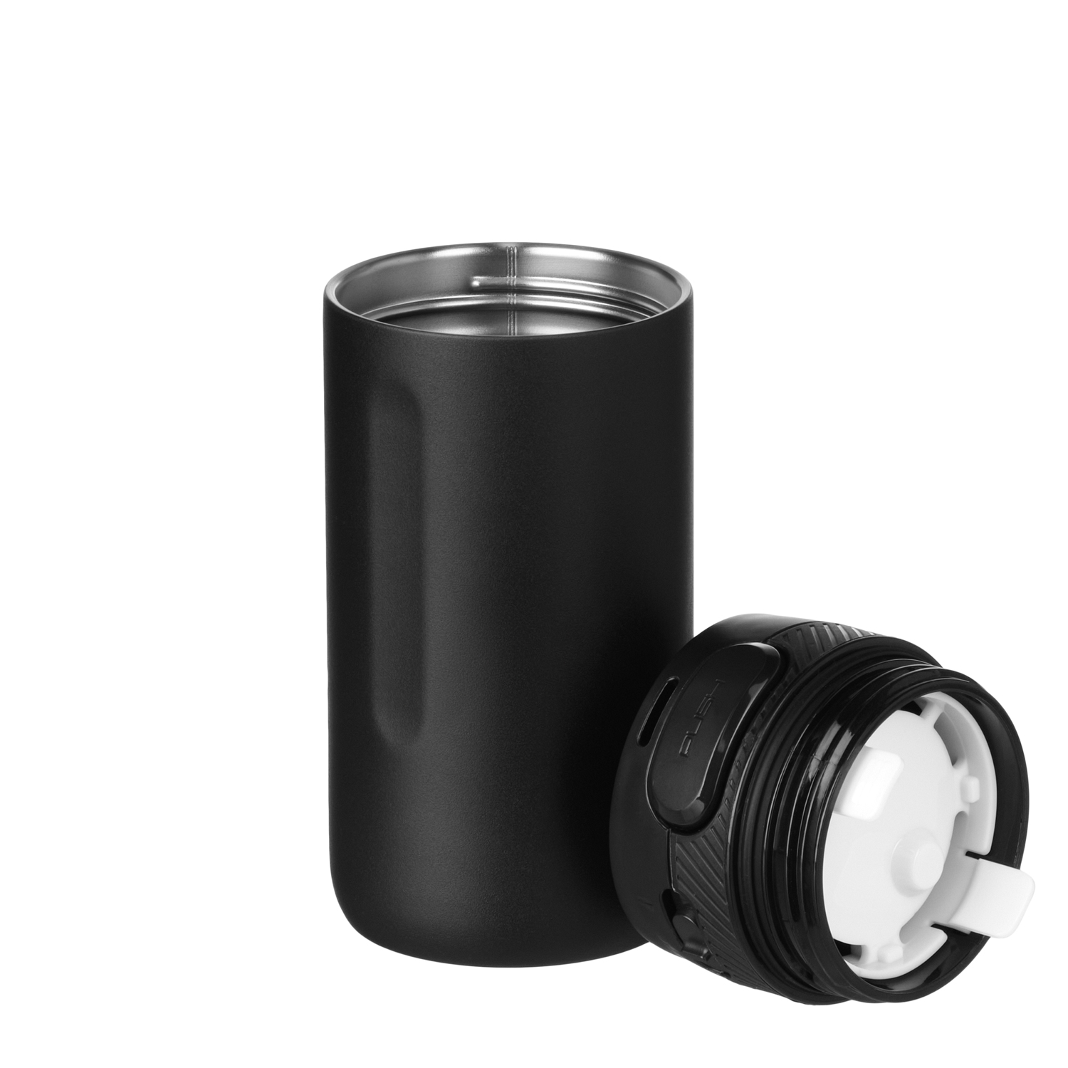 Термокружка вакуумная Толедо (Toledo), черная глянцевая