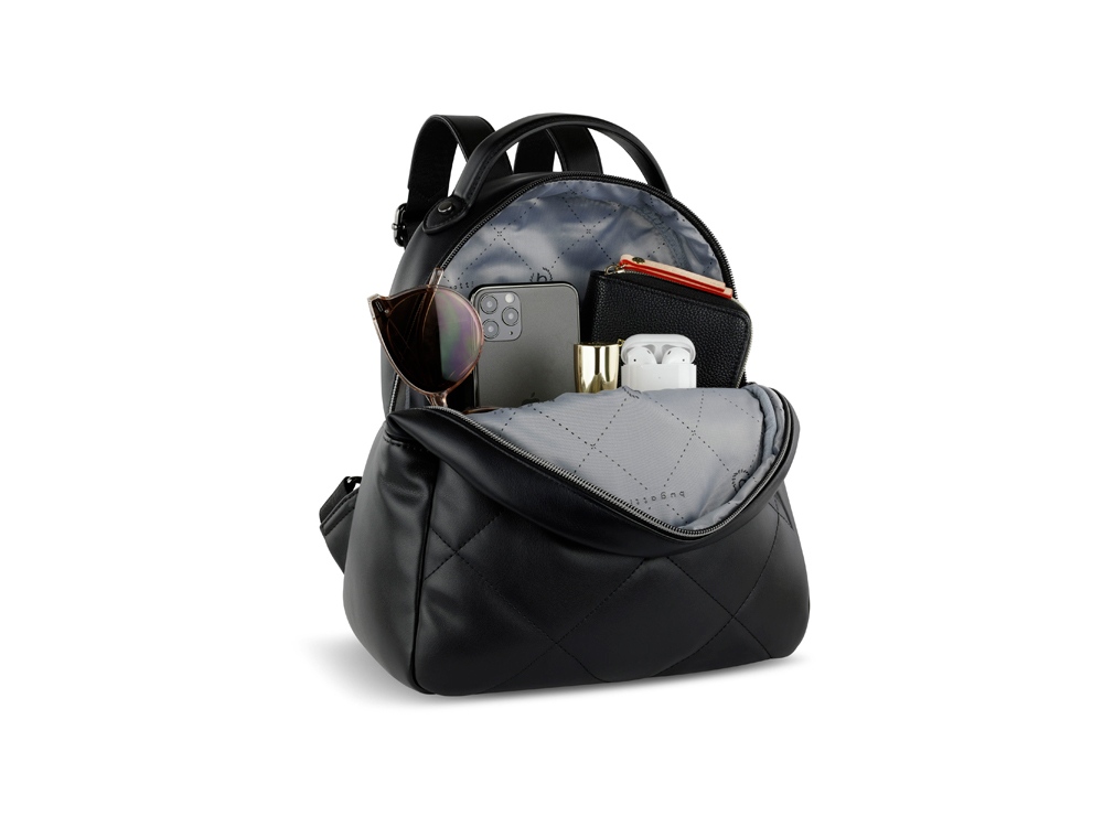 Рюкзак женский BUGATTI КАРА | CARA, чёрный, полиуретан, 25,5х11х27,5 см, 7 л