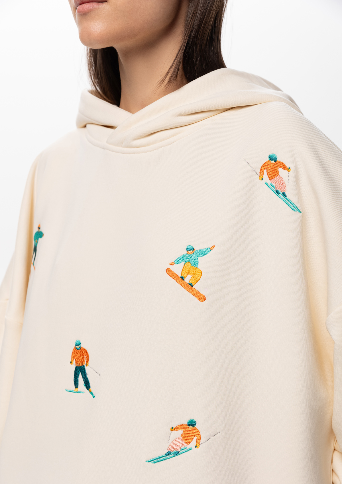 Худи унисекс STAN оверсайз футер без начёса 350, 66, Молочный,  (11)  (50/L)