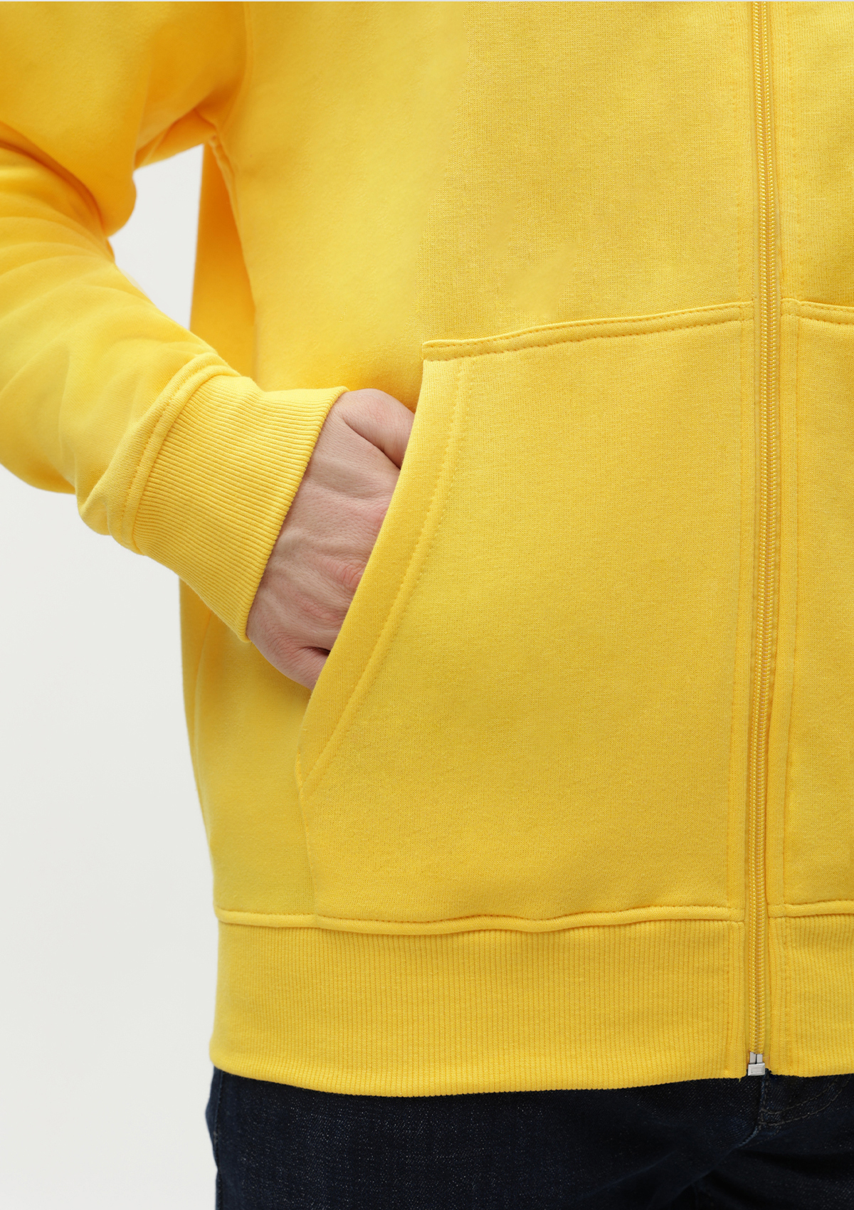 Толстовка мужская STAN с капюшоном на молнии футер с начёсом 280, 17, Жёлтый,  (12/1)  (54/XXL)