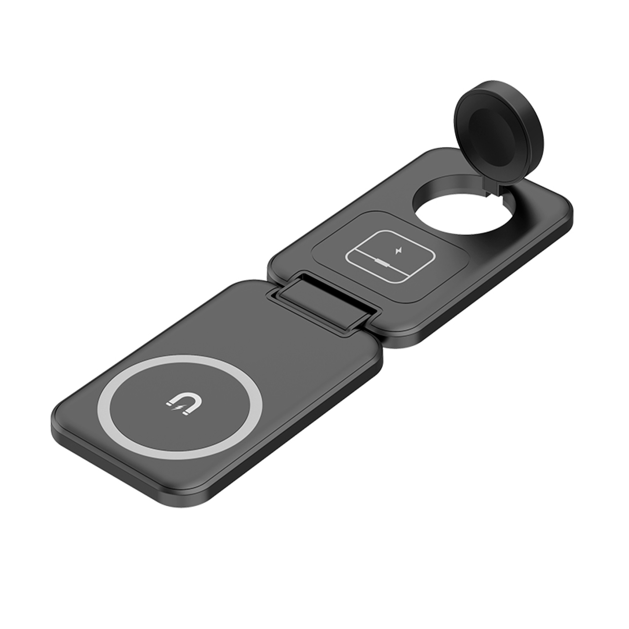 Складная беспроводная (15W) зарядная станция "Slap" с MagSafe фото на сайте Print Logo.