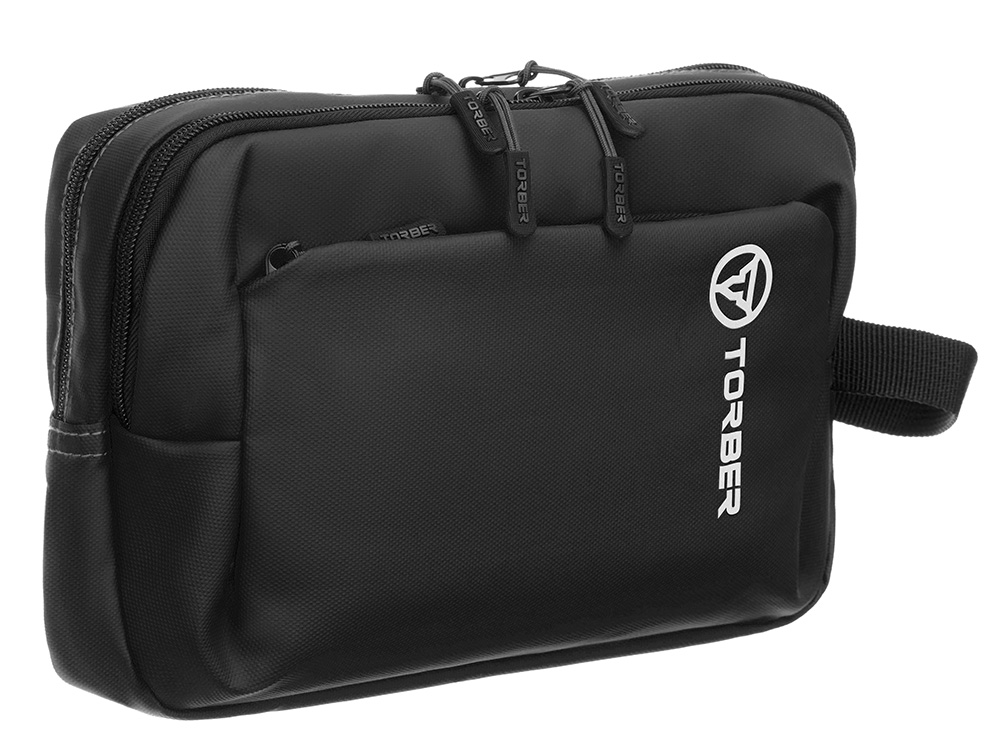 Несессер TORBER РИТМ, черный, полиэстер 900D с PU покрытием, 27 х 18 х 6 см