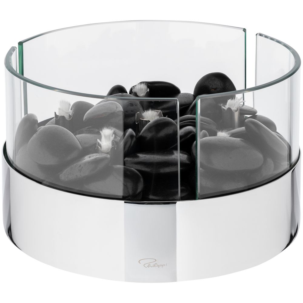 Настольный камин Magnifique с базальтовыми камнями фото на сайте Print Logo.