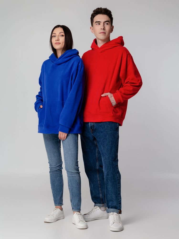 Худи флисовое унисекс Manakin, ярко-синее, размер XL/2XL