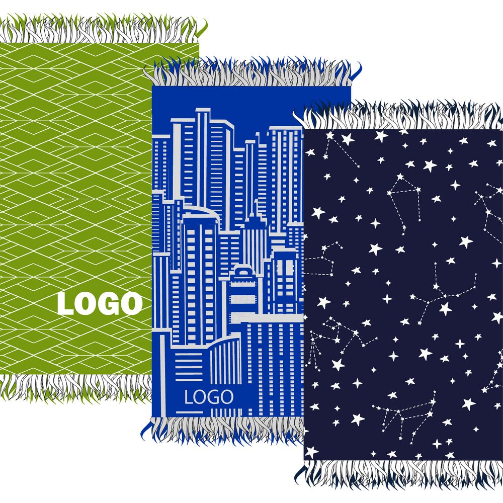 Плед с бахромой на заказ Tricksy Net, 2 цвета, S с логотипом сделано в России | Print Logo