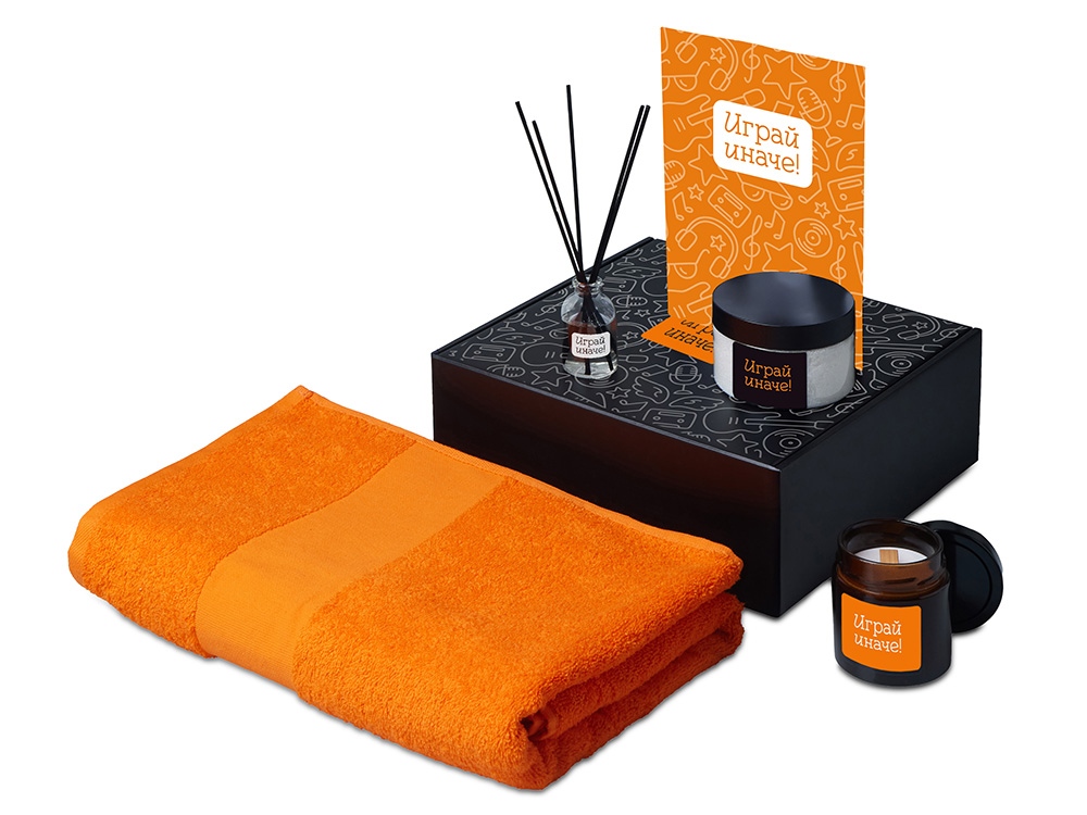 Подарочный набор Re:y. Care с полотенцем, солью для ванны и диффузором с логотипом  | Print Logo