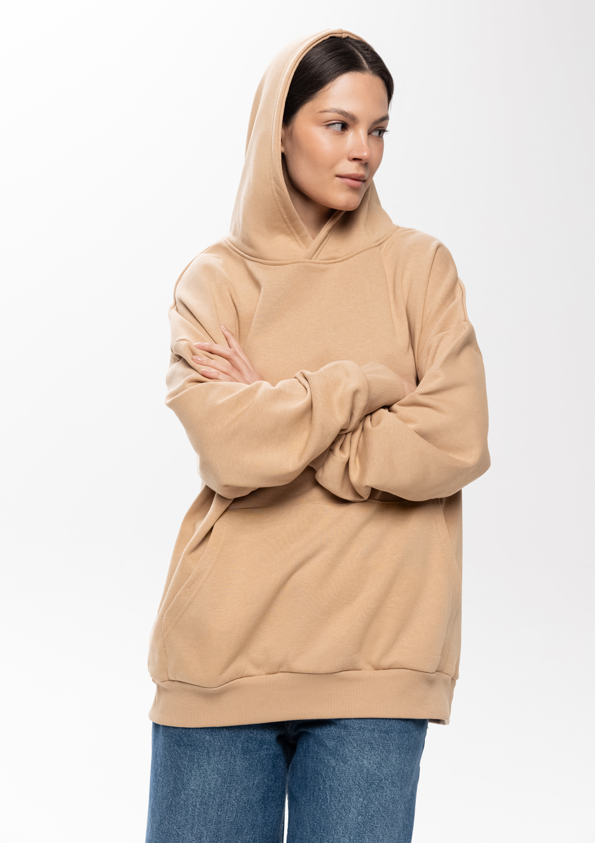 Худи унисекс STAN оверсайз футер без начёса 350, 66, Бежевый,  (54/1)  (44/XS)