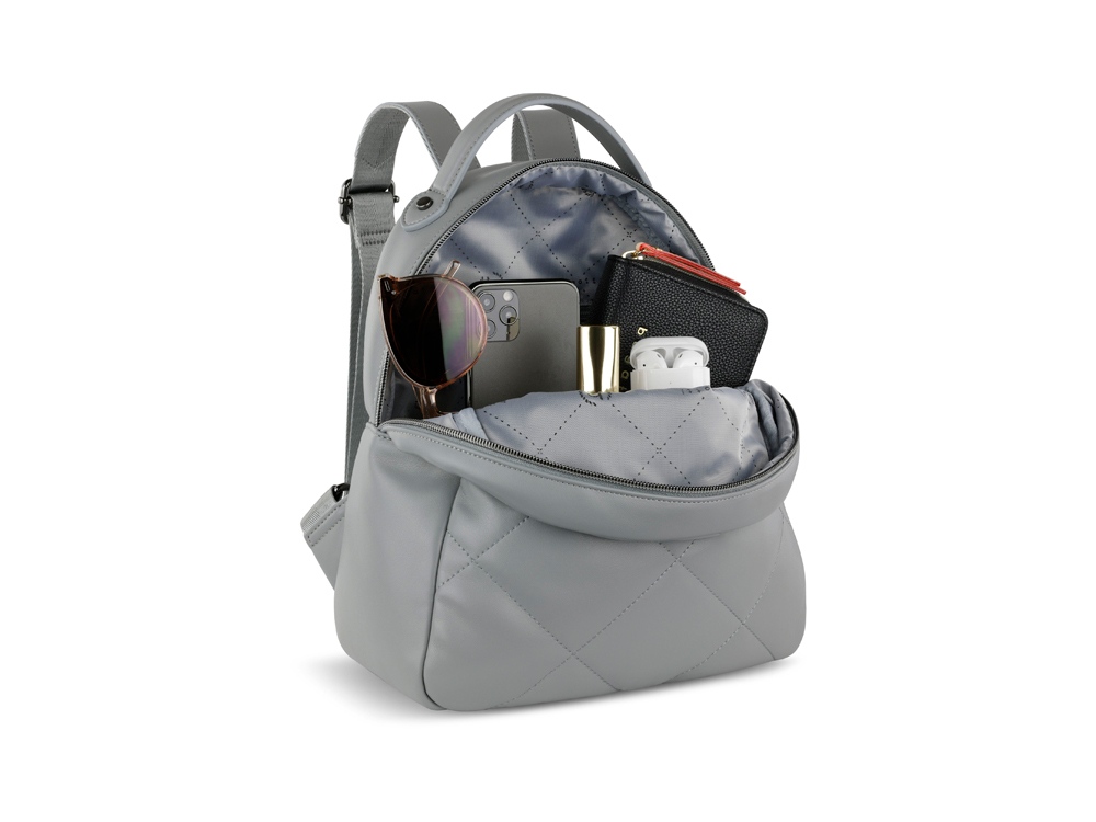 Рюкзак женский BUGATTI КАРА | CARA, серый, полиуретан, 25,5х11х27,5 см, 7 л