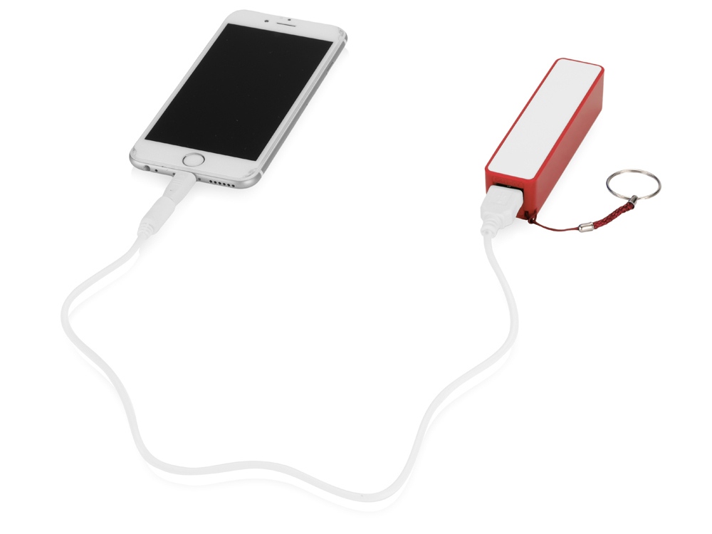 Портативное зарядное устройство Сатурн, 2200 mAh, красный