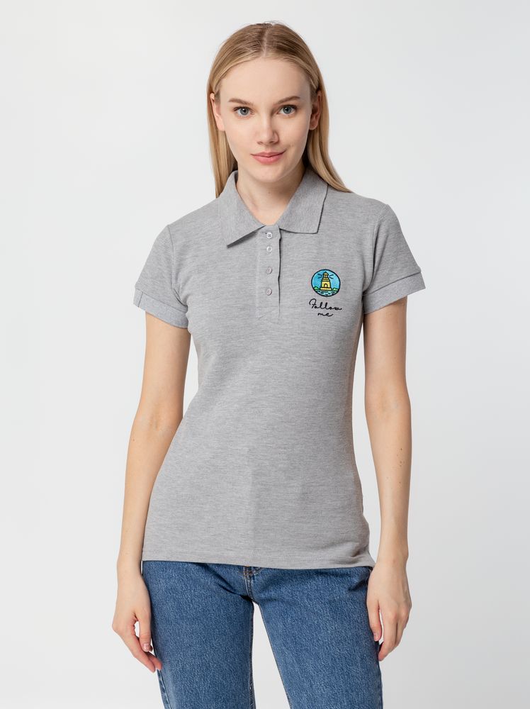 Рубашка поло женская Virma Premium Lady, серый меланж, размер L