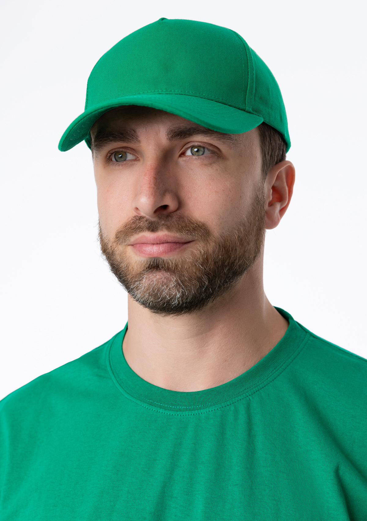 Бейсболка STAN 5 клиньев хлопок 150, 10L, Зелёный,  (30/1)  (56-58/ONE SIZE)