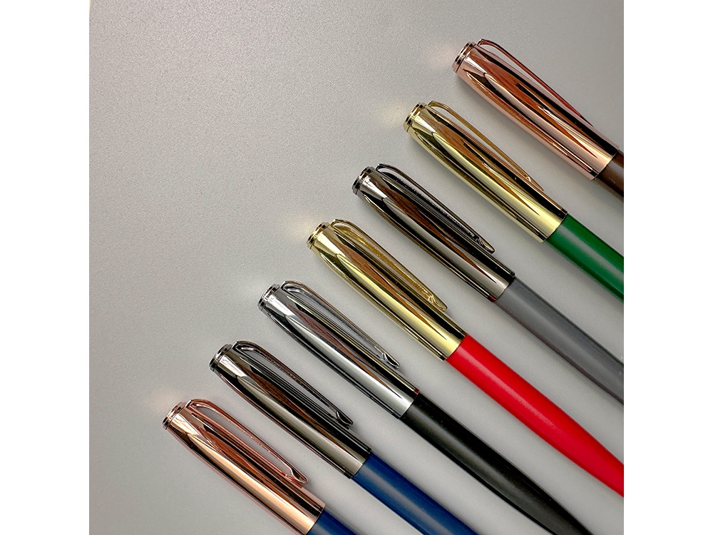 Ручка металлическая шариковая Napoli, коричневый/розовое золото