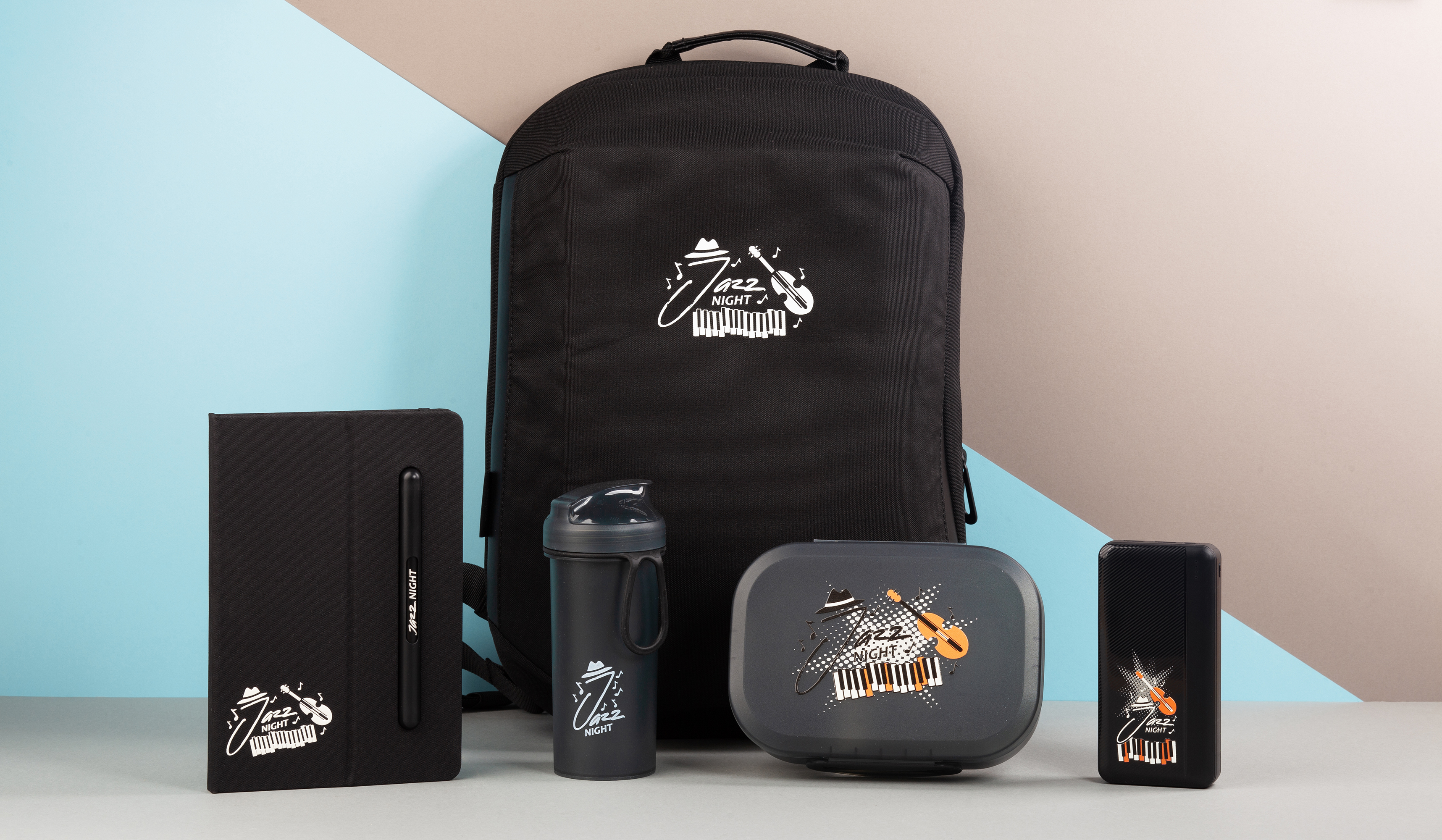 Блокнот "Prime" с ручкой и вечным карандашом в пенале, с подставкой под смартфон, черный