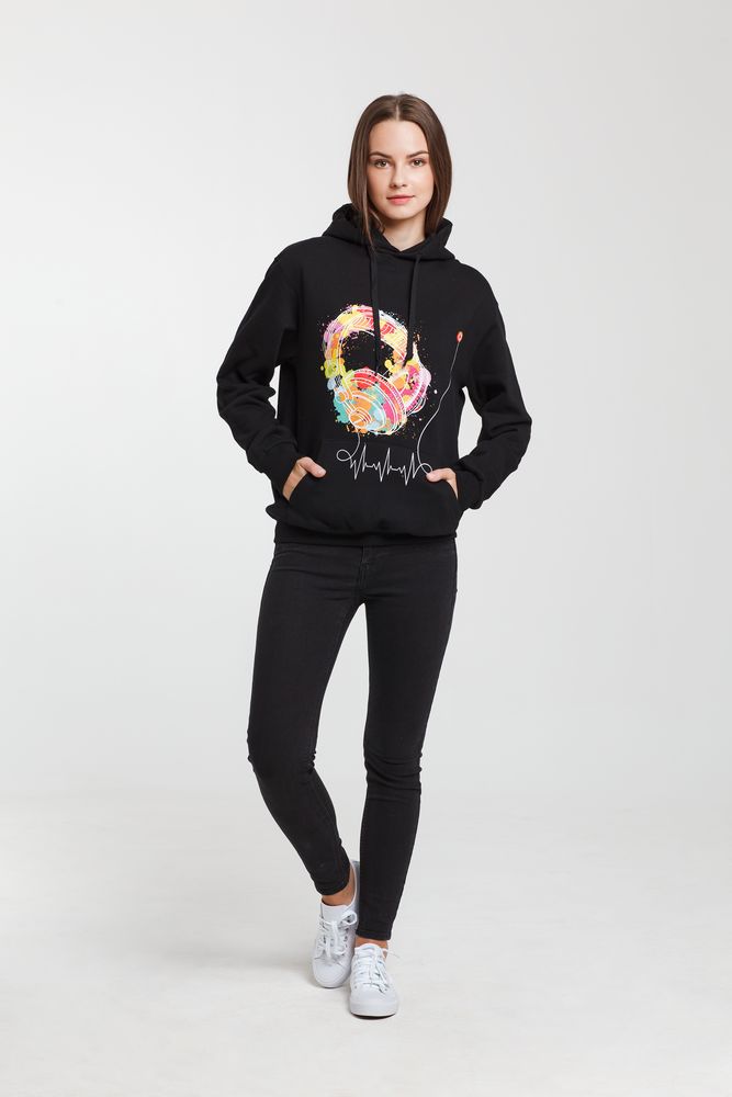 Толстовка Feel The Beat — пример нанесения логотипа (CoolColor) | Print Logo