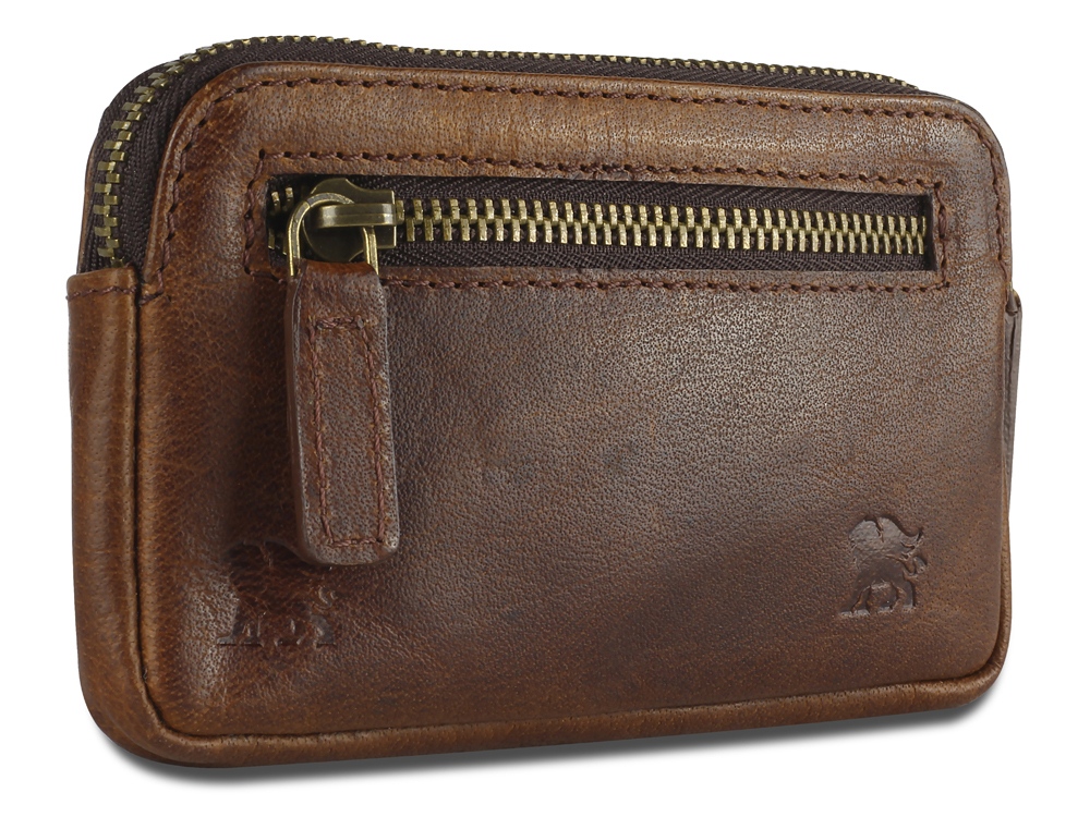 Ключница Mano Don Leon, натуральная кожа в коричневом цвете, 12 х 7 см