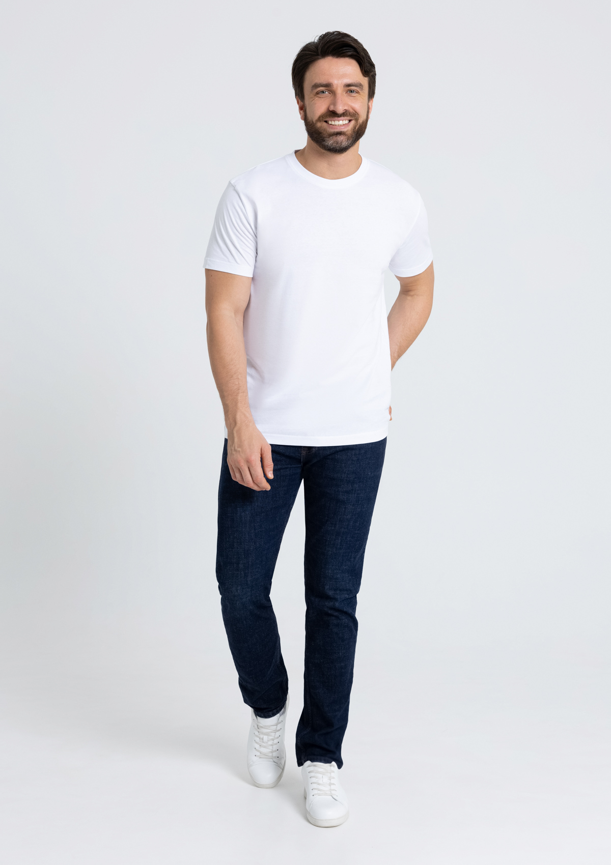 Футболка мужская STAN хлопок 180, 08, Белый,  (10/1)  (52/XL)