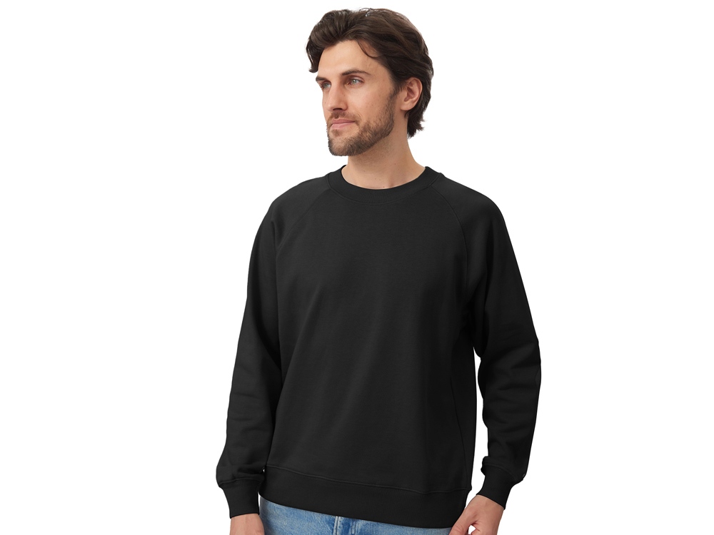 Свитшот оверсайз с рукавом реглан Belgrade, унисекс, черный