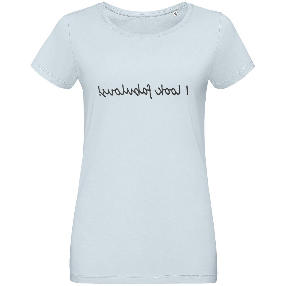 Футболка женская I Look Fabulous — пример нанесения логотипа (Ловец слов) | Print Logo