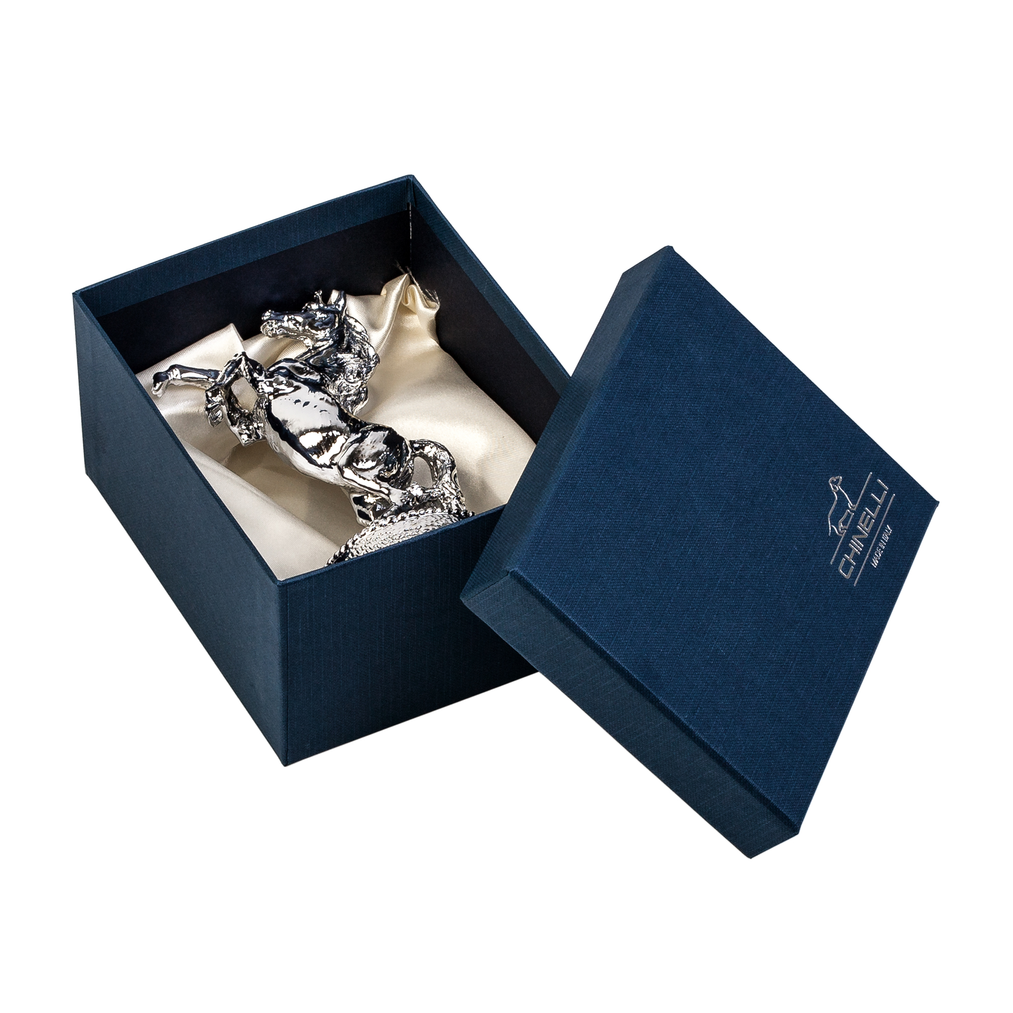 Статуэтка "Конь в серебре", серебристый