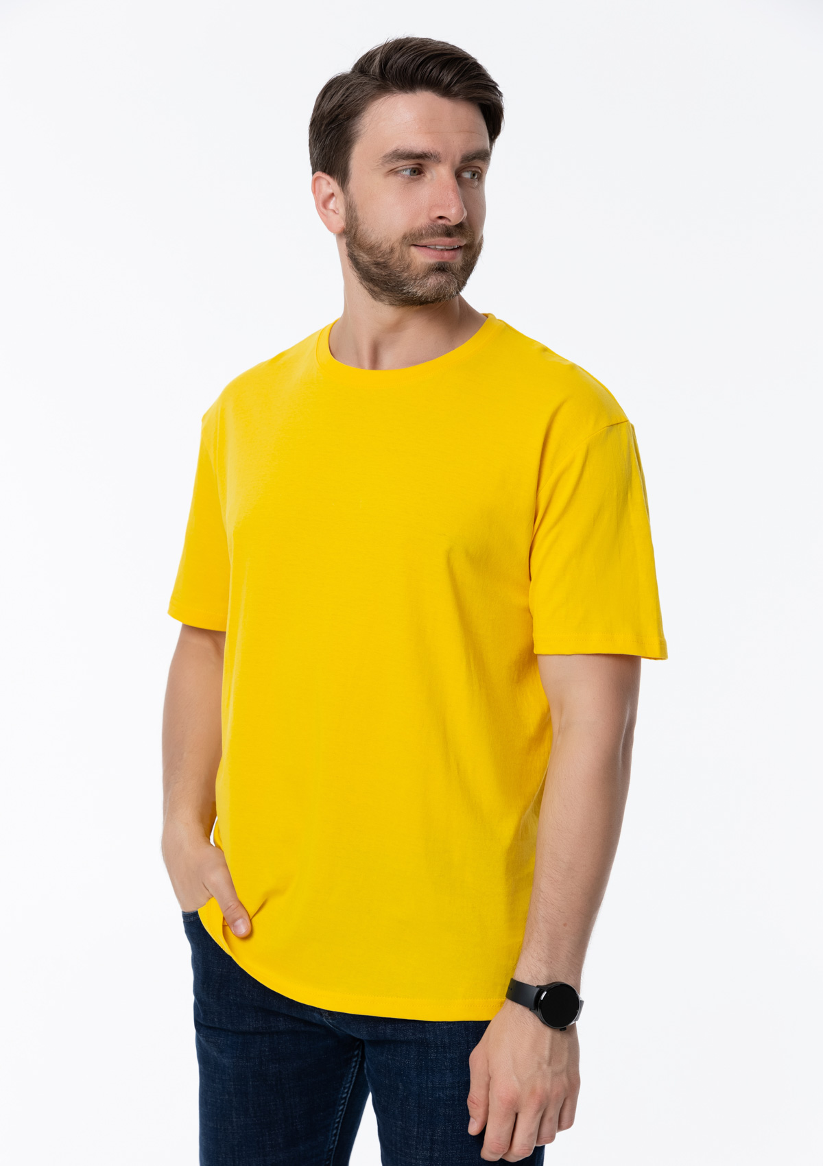 Футболка унисекс без бокового шва STAN хлопок 160, 02, Жёлтый,  (12/1)  (48/M)