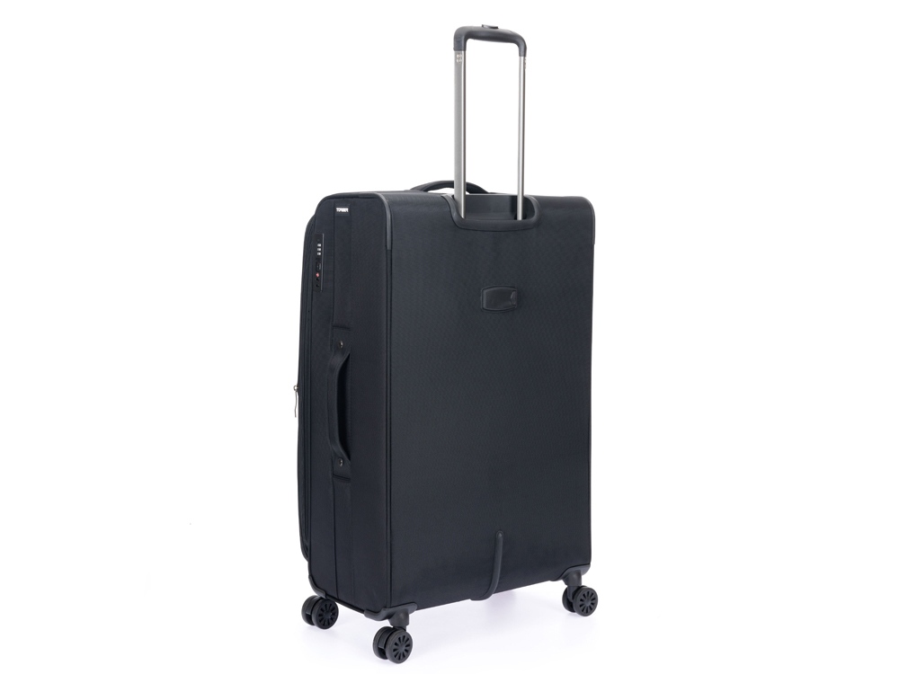 Чемодан TORBER БРОСНО, чёрный, нейлон 600D, 48 х 30 х 78 см, 85 л