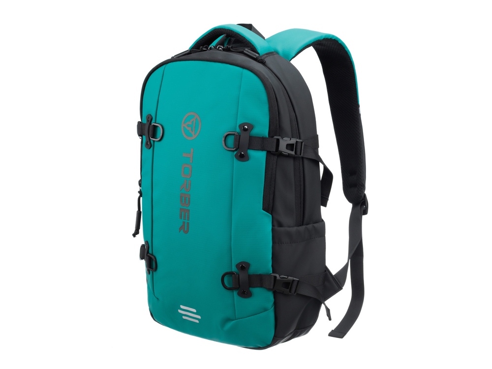 Рюкзак спортивный TORBER ЭКСТРИМ 18, зелёный/чёрный, 31 х 12 х 46 см, 17л