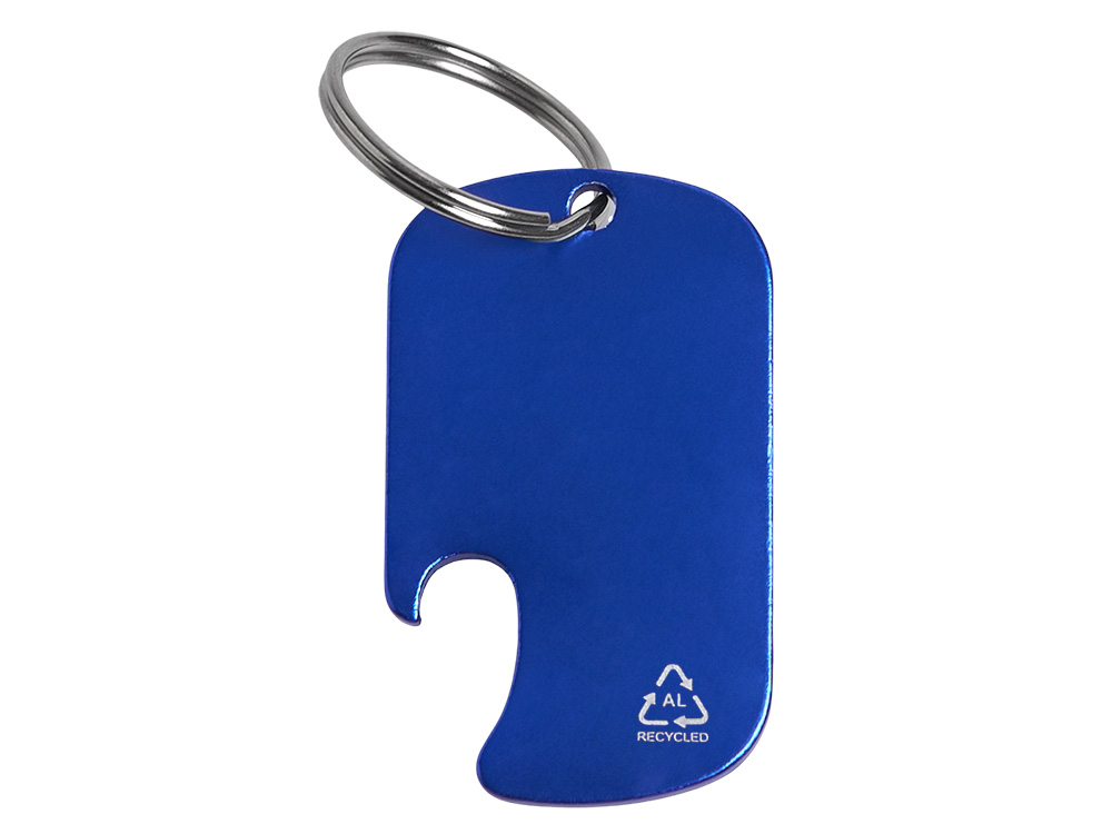 Брелок-открывалка из переработанного алюминия Flatter, синий