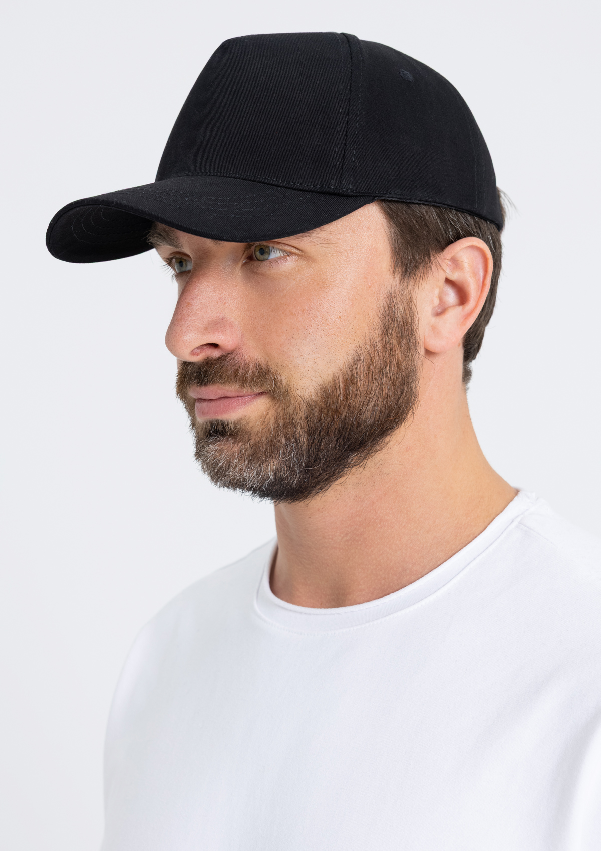 Бейсболка STAN 5 клиньев хлопок 280, 03, Чёрный,  (20)  (56-58)