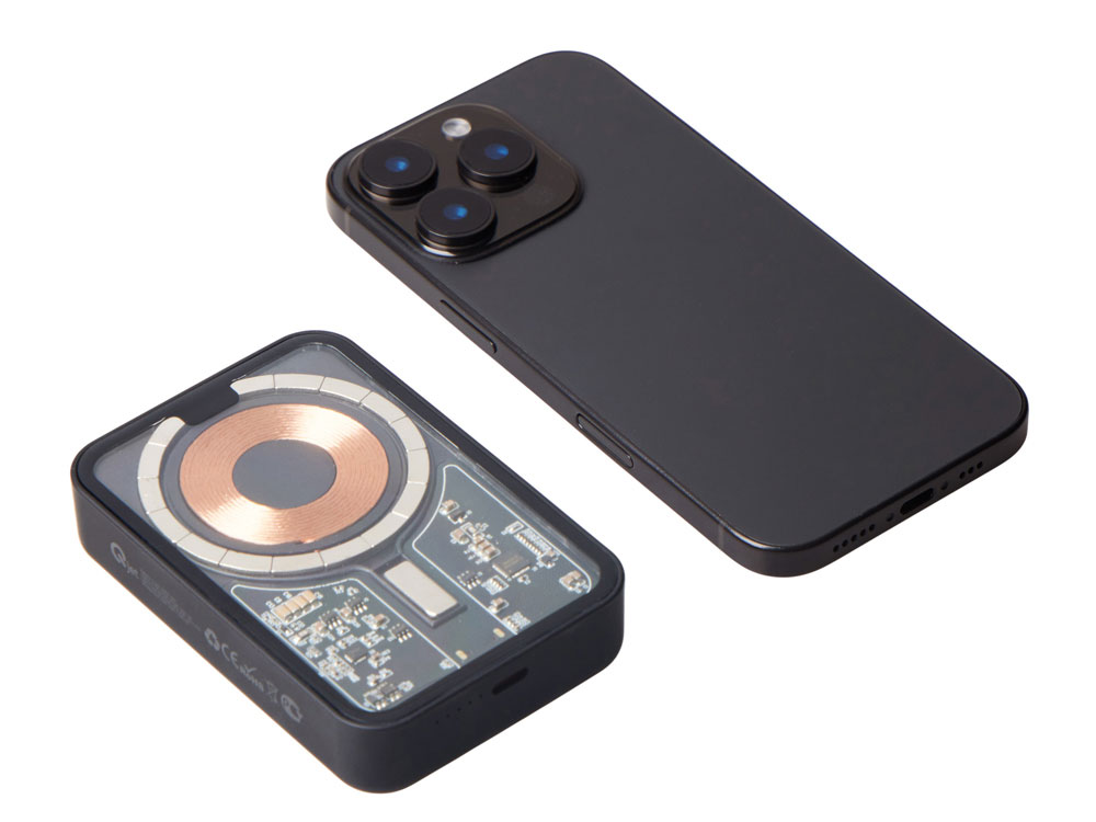 Беспроводной магнитный внешний аккумулятор с QC\PD MagnifIQ, 10000 мАч, 15 Вт, черный