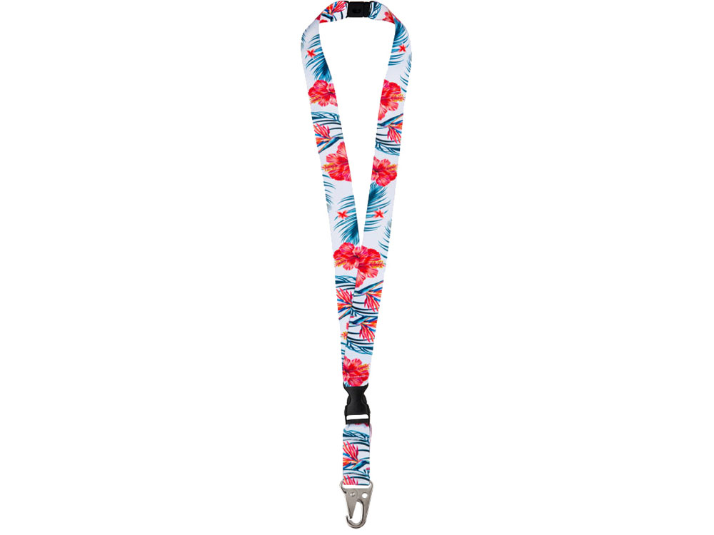 Ланъярд 2,5 см под сублимацию с большим карабином, межуровневым замком и замком обрыва