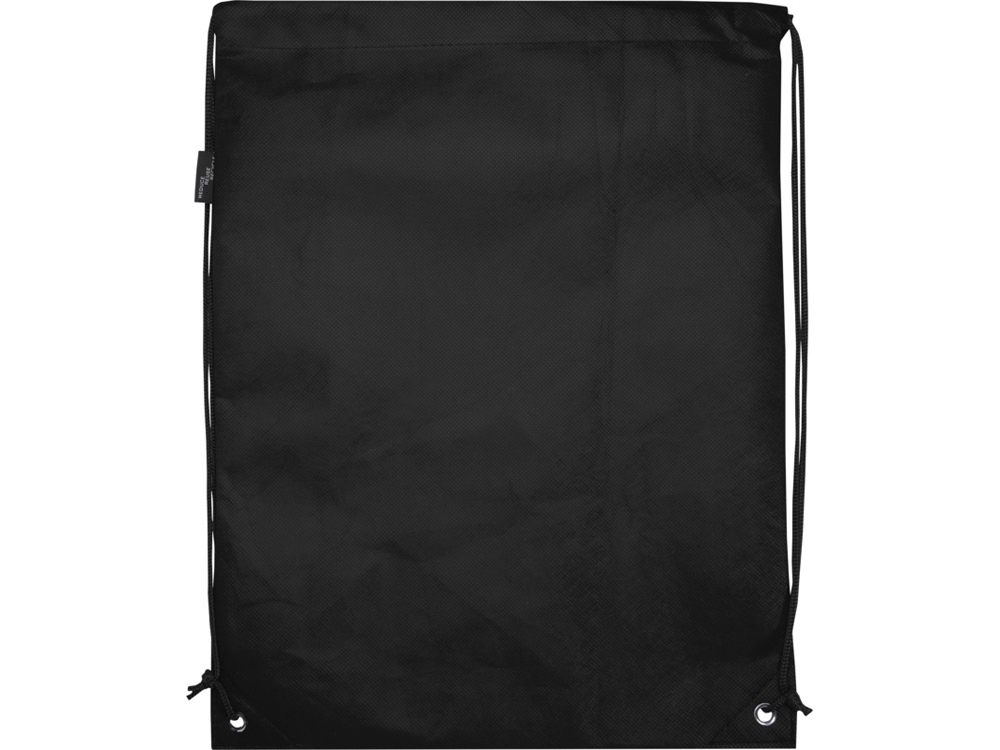 Рюкзак-мешок  на шнурке Evergreen из переработанного нетканого материала, сплошной черный